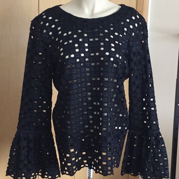 Ann Taylor Tops - Ann Taylor Blouse Eyelet Lace Bell Sleeves